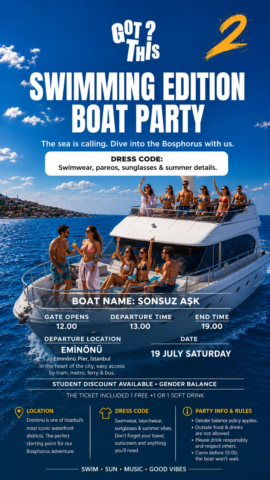 Swimming Edition Boat Party · Eminönü Port